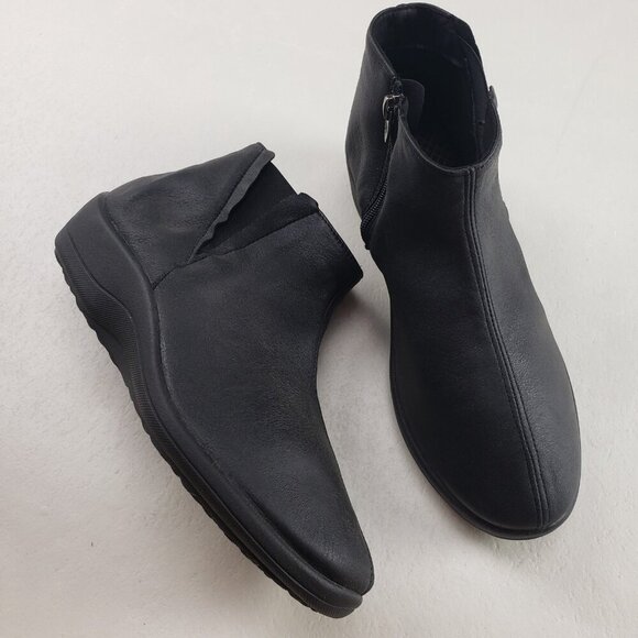 Arcopedico Ardales Lytech Ankle Boot Womens 9.5-10 EU 41 Black Side Zip Vegan - Picture 1 of 13